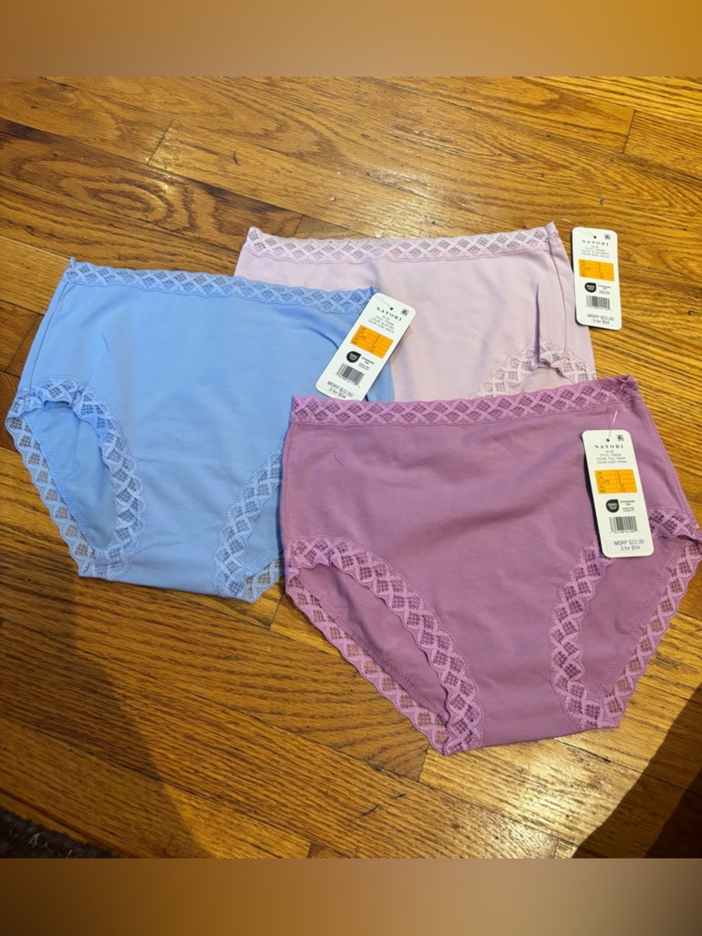 NATORI BLISS BRIEF FULL WOMENS COTTON PANTIES/UNDERWEAR LOT OF 3 Size S NWT